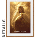Detailansicht des Posters: Jesus trägt ein Lamm im goldenen Licht