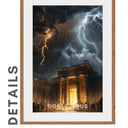 Detailansicht des Posters: Tempel im Gewitter mit Blitzen