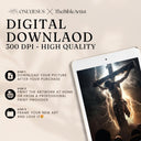 Digitaler Download in 300 dpi zum Selbstdrucken: Jesus am Kreuz unter Blitzen