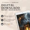Digitaler Download in 300 dpi zum Selbstdrucken: Tempel im Gewitter mit Blitzen